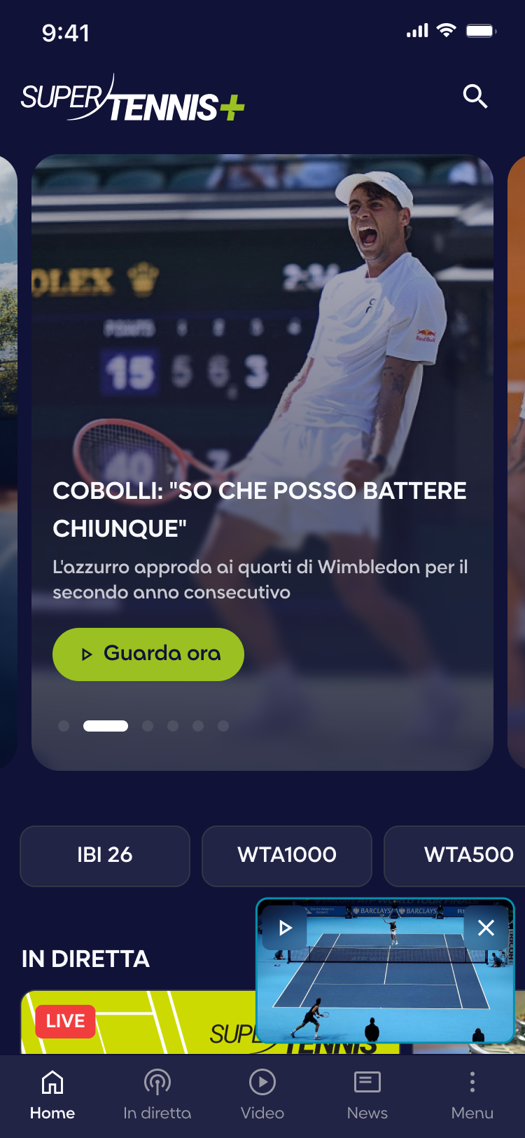 Home di SuperTennis+