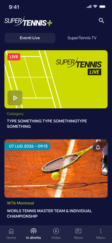 Sezione In diretta di SuperTennis+